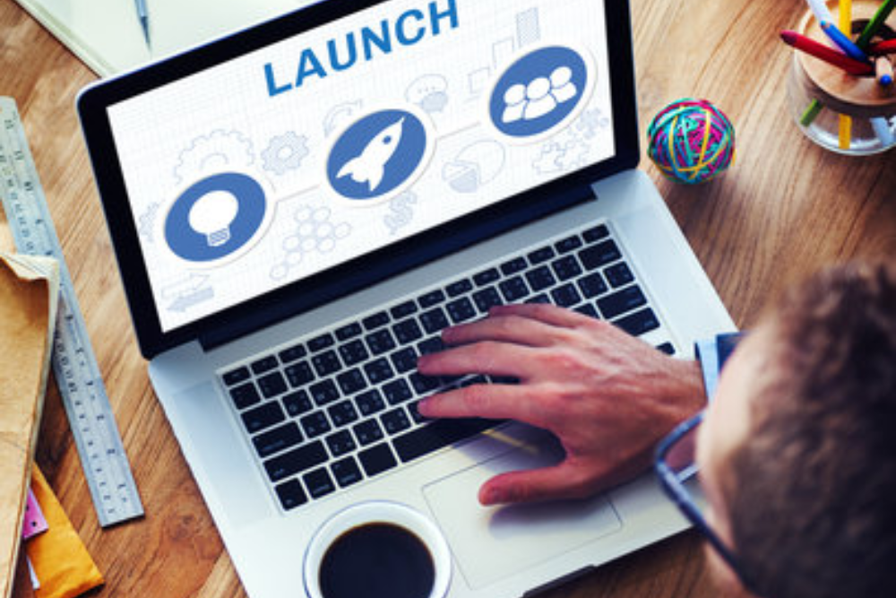 A man is ready to launch his project anytime soon