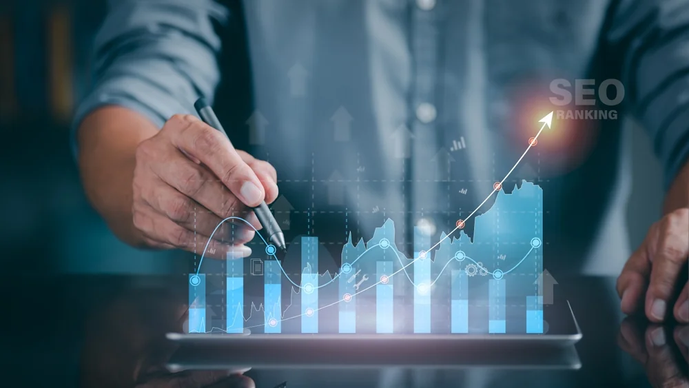 A man is tracking his business operation