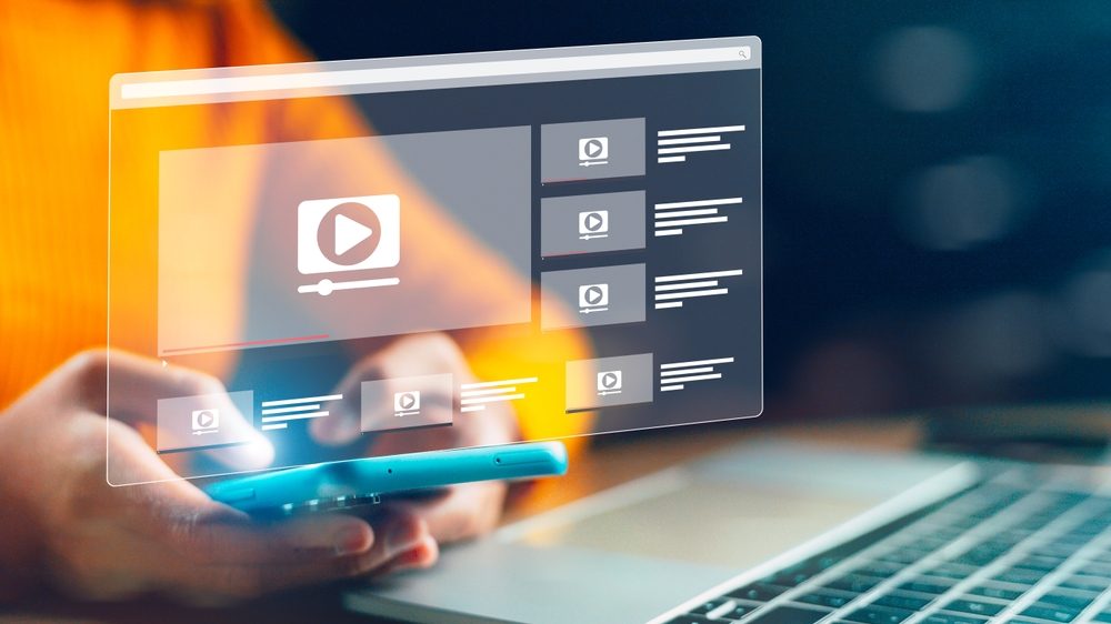 Women,Search,For,Video,Content,On,Internet,,To,Watch,Online